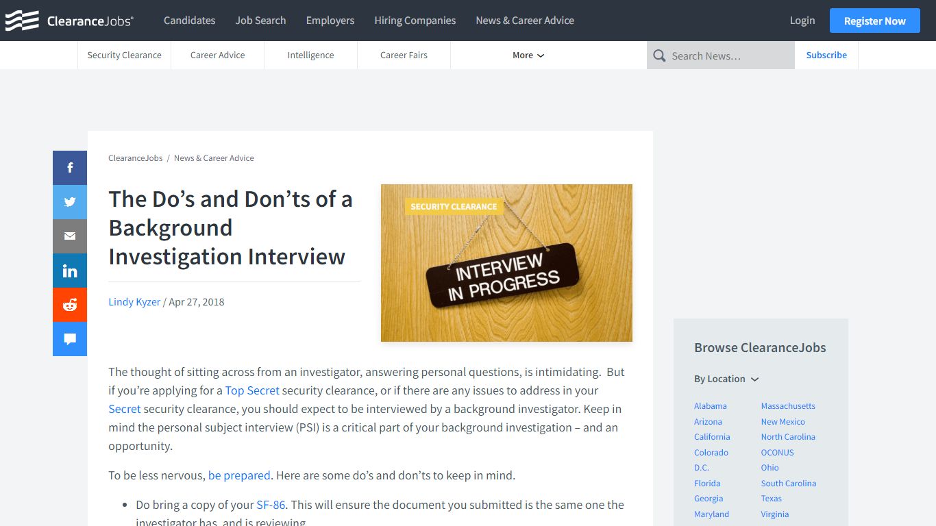 The Do's and Don'ts of a Background Investigation Interview